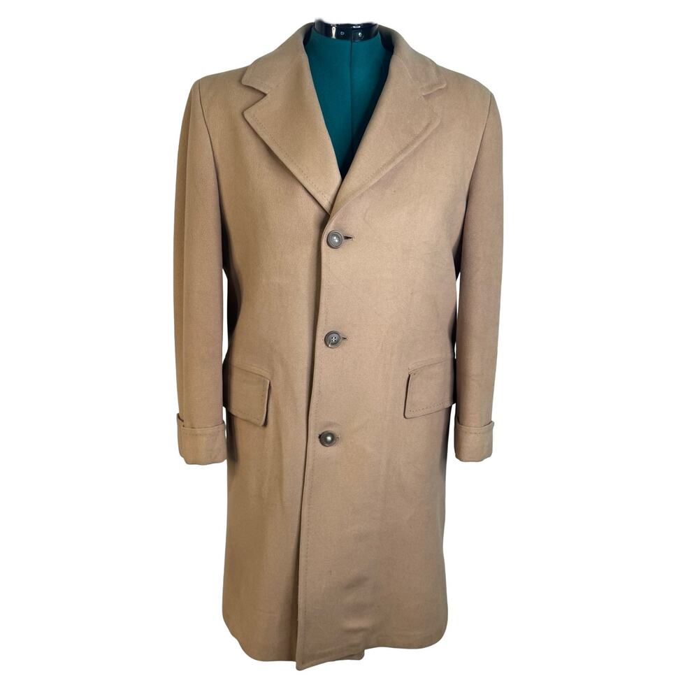 Vintage 100% Cashmere Camel Coat Union Label Mid Century Mens Overcoat Project